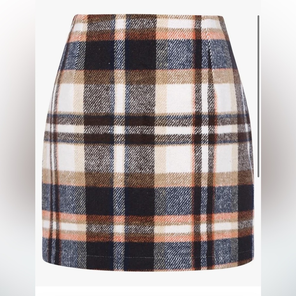 High waisted plaid skirt size xl
